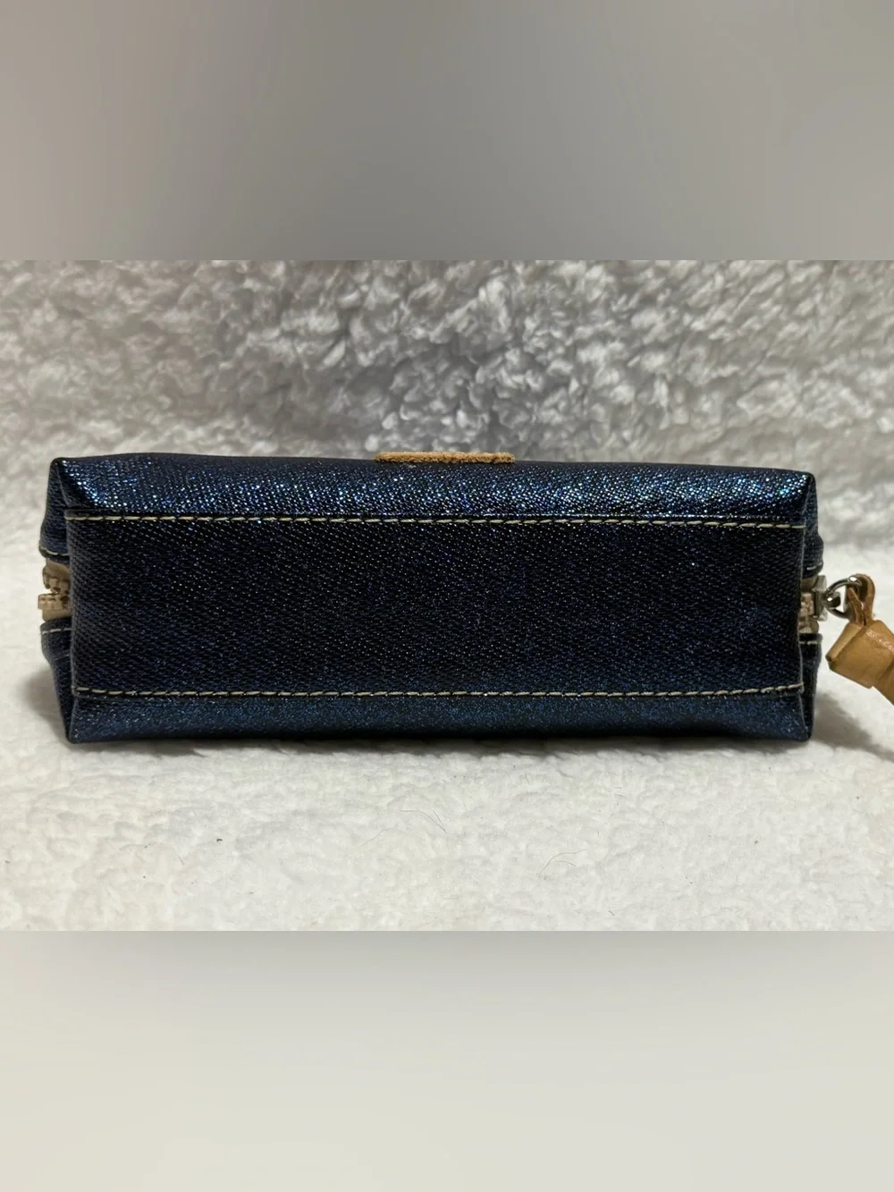 Consuela Dark Blue Glitter Medium Cosmetic Case